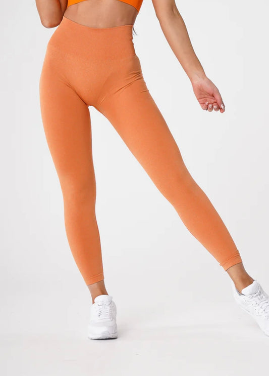 Sunset Orange Seamless Curve Leggings