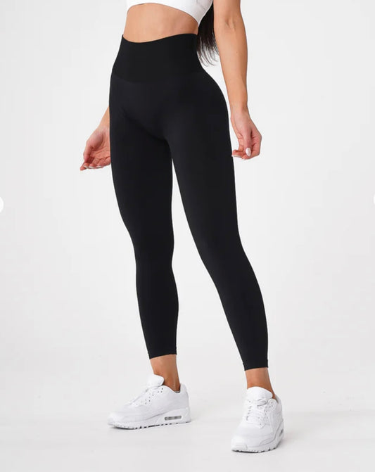 Solid Jet Black Seamless Leggings