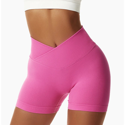 V Cut Booty Scrunch Shorts -  Bubble Gum Pink