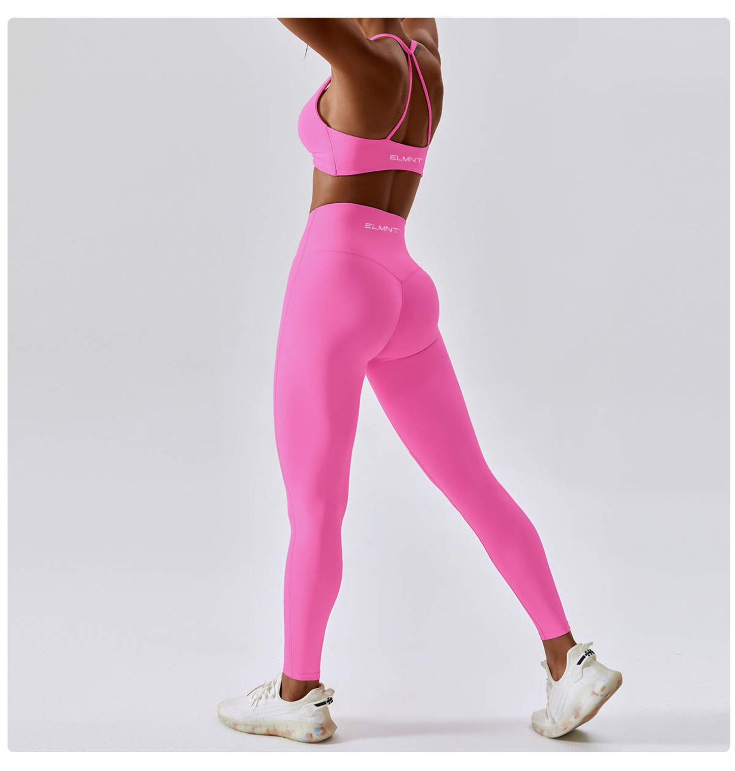 Hot Pink Racer Back Twist Sports Bra