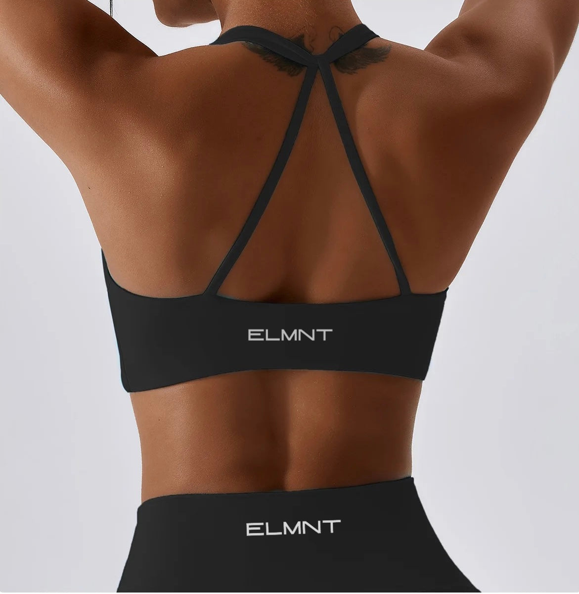 Jet Black Racer Back Twist Sports Bra