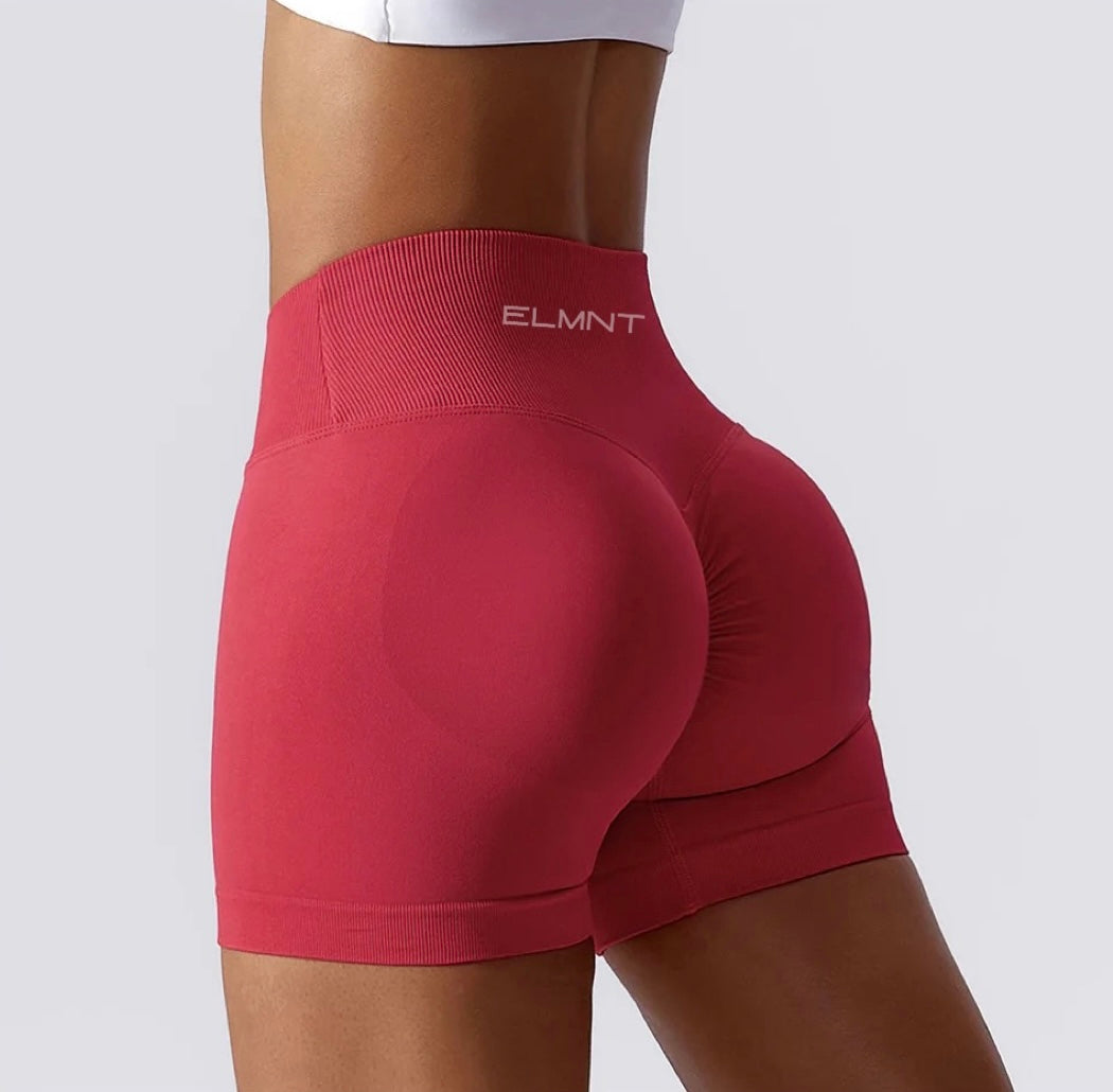 V Cut Booty Scrunch Shorts - Popsicle Red