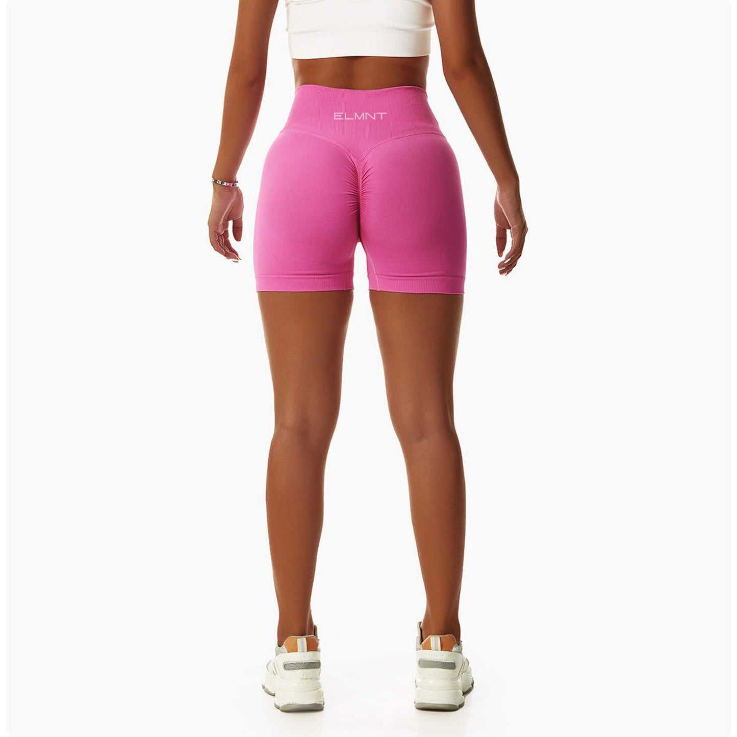 V Cut Booty Scrunch Shorts -  Bubble Gum Pink