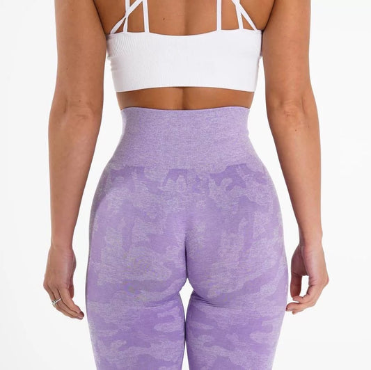 Lavender Purple Seamless Camo Leggings